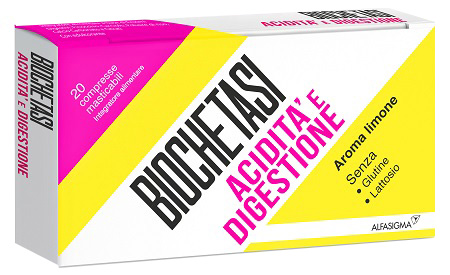 BIOCHETASI ACIDITA' E DIGESTIONE 20 COMPRESSE MASTICABILI AROMA LIMONE - farmanauta.it