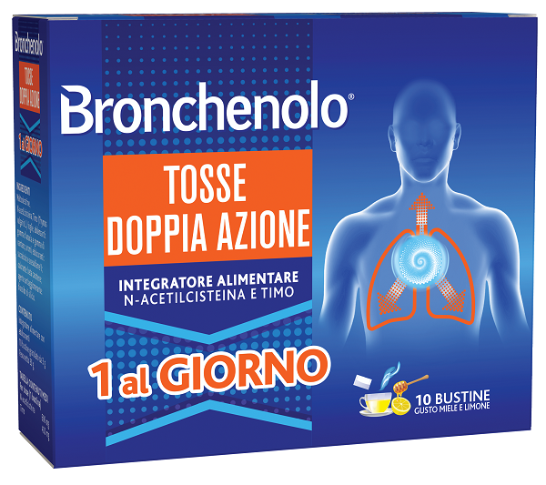 BRONCHENOLO TOSSE DOPPIA AZIONE 10 BUSTINE - farmanauta.it