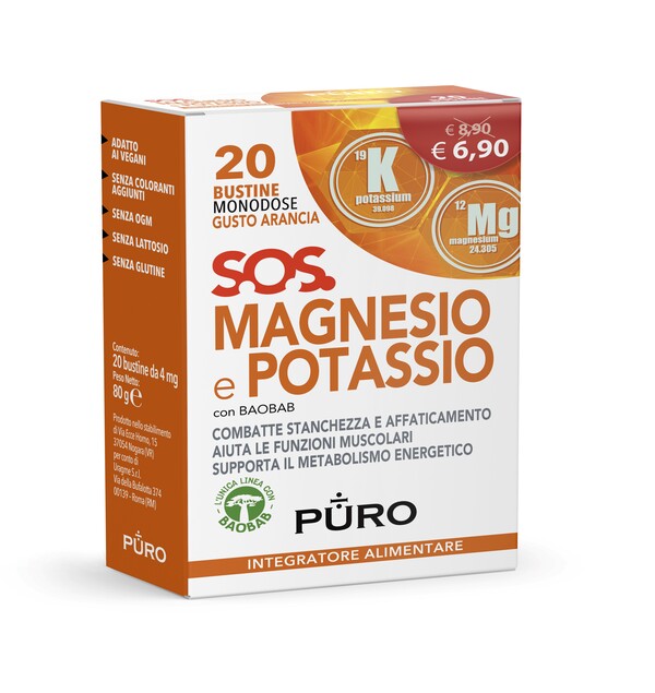 PURO MAGNESIO POTASSIO E BAOBAB 20 BUSTINE 4 G - farmanauta.it