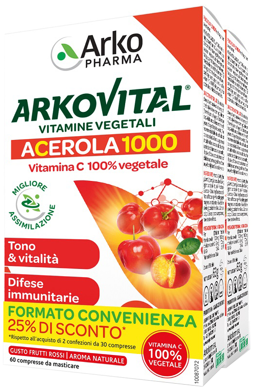 ARKOVITAL ACEROLA 1000 PACK FAMILY 60 COMPRESSE - farmanauta.it