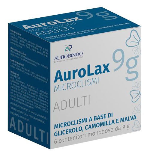 MICROCLISMI PER ADULTI AUROLAX 6 CONTENITORI 9 G - farmanauta.it
