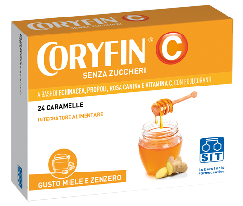CORYFIN C SENZA ZUCCHERO MIELE ZENZERO 24 CARAMELLE - farmanauta.it