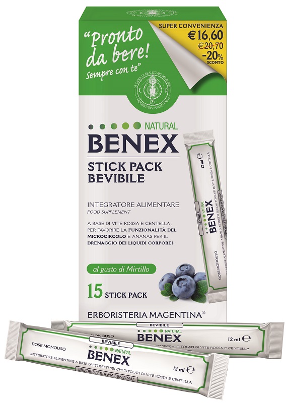 BENEX BEVIBILE 15 STICK DA 12 ML TAGLIO PREZZO - farmanauta.it