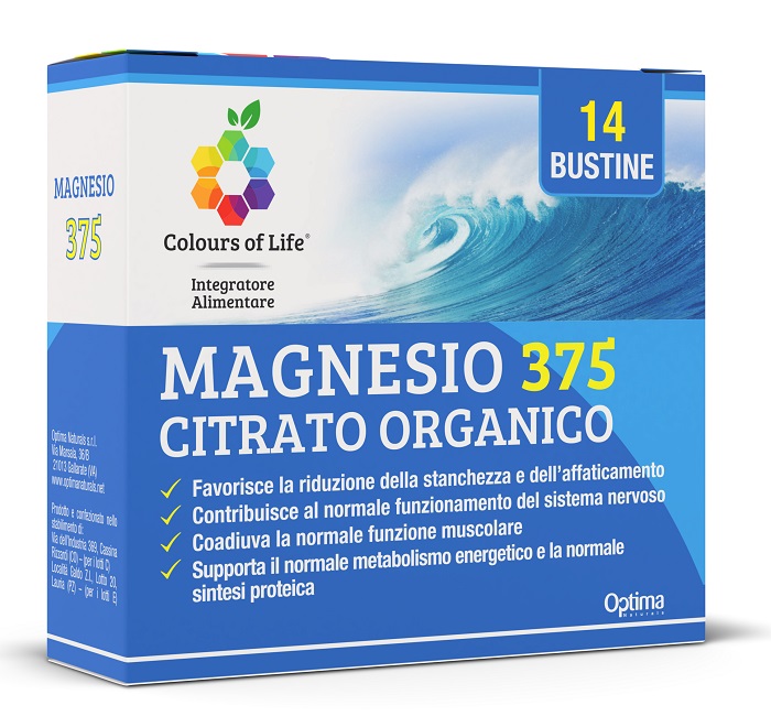 COLOURS OF LIFE MAGNESIO 375 CITRATO ORGANICO 14 BUSTINE DA 4 G - farmanauta.it