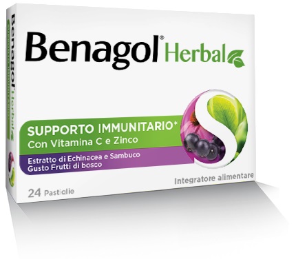 BENAGOL HERBAL FRUTTI DI BOSCO 24 PASTIGLIE - farmanauta.it