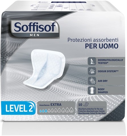 PANNOLONE PER INCONTINENZA SAGOMATO SOFFISOF MEN LEVEL 2 10 PEZZI - farmanauta.it