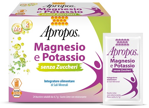 APROPOS MAGNESIO E POTASSIO SENZA ZUCCHERI 24 BUSTINE GUSTO LIME - farmanauta.it
