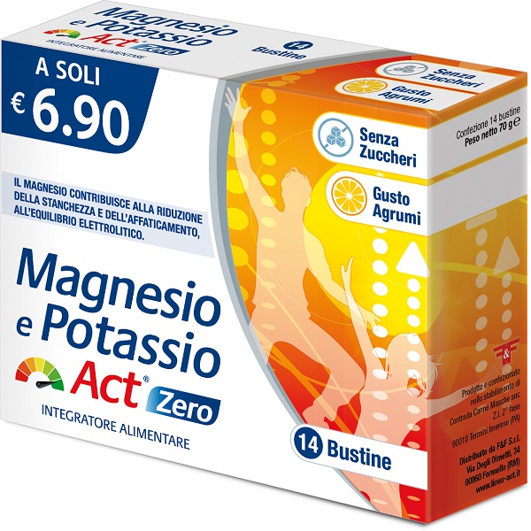 MAGNESIO E POTASSIO ACT ZERO 14 BUSTINE - farmanauta.it