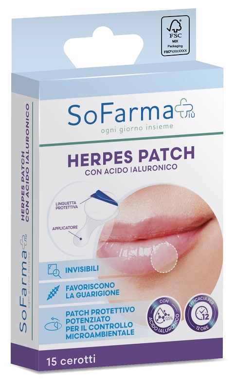 CEROTTO HERPES PATCH CON ACIDO IALURONICO 15 PEZZI SOFARMAPIU' - farmanauta.it